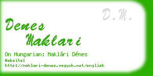 denes maklari business card