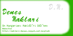 denes maklari business card